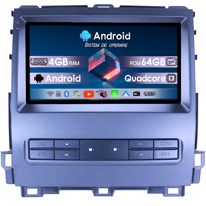 Navigatie dedicata Toyota Land Cruiser PradoLexus GX470 GX 470 J120 2002-2009, 4GB RAM 64GB ROM, Quad Core, Display 9" QLED 1K, Carplay, Android 14, Bluetooth, Magazin Play, Supor [1]