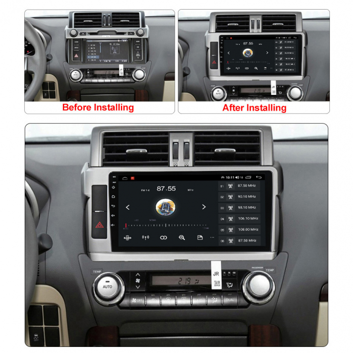 Navigatie dedicata Toyota Land Prado 2013-2017, 4GB RAM 64GB ROM, Octacore, Android 13, Display QLED 10", DSP, Carplay, Android Auto, Internet, Youtube, Waze, WIFI, Bluetooth [5]