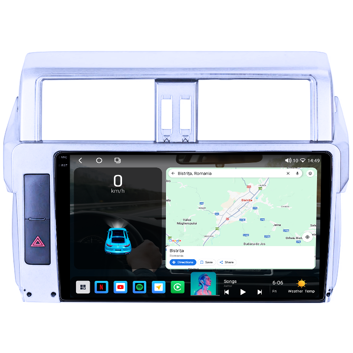 Navigatie dedicata Toyota Land Prado 2013-2017, 4GB RAM 64GB ROM, Octacore, Android 14, Display QLED 1K 10", Carplay&Android Auto, SIM 4G, Ventilator Activ [2]
