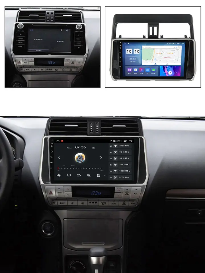 Navigatie dedicata Toyota Land Prado 2017-2018, 4GB RAM 64GB ROM, Procesor Qualcomm Octacore, Android 14, Rezolutie 2K, Display QLED 10", DSP, Carplay&Android Auto, SIM [5]