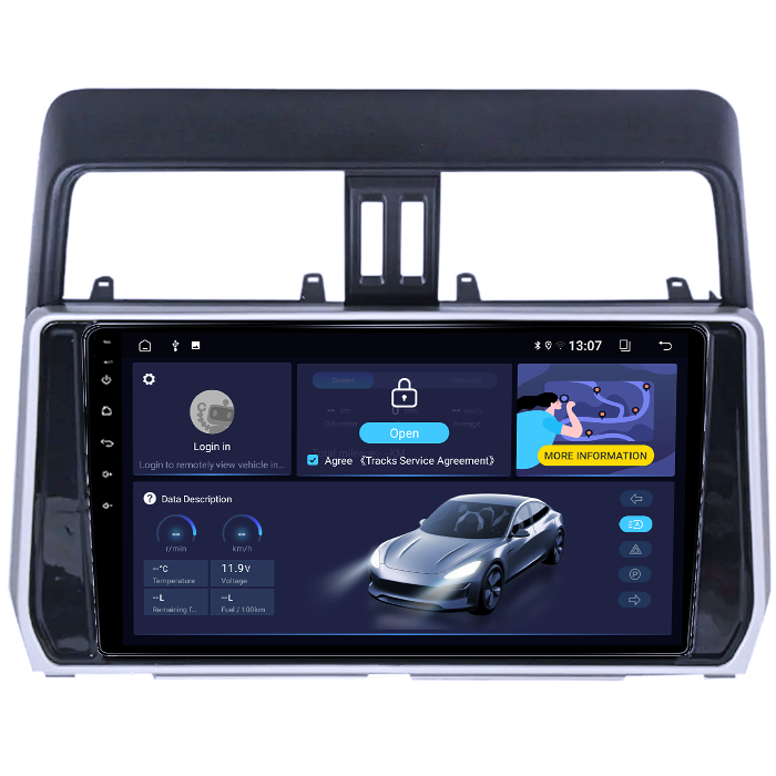 Navigatie dedicata Toyota Land Prado 2017-2018, 4GB RAM 64GB ROM, Procesor Qualcomm Octacore, Android 14, Rezolutie 2K, Display QLED 10", DSP, Carplay&Android Auto, SIM [2]