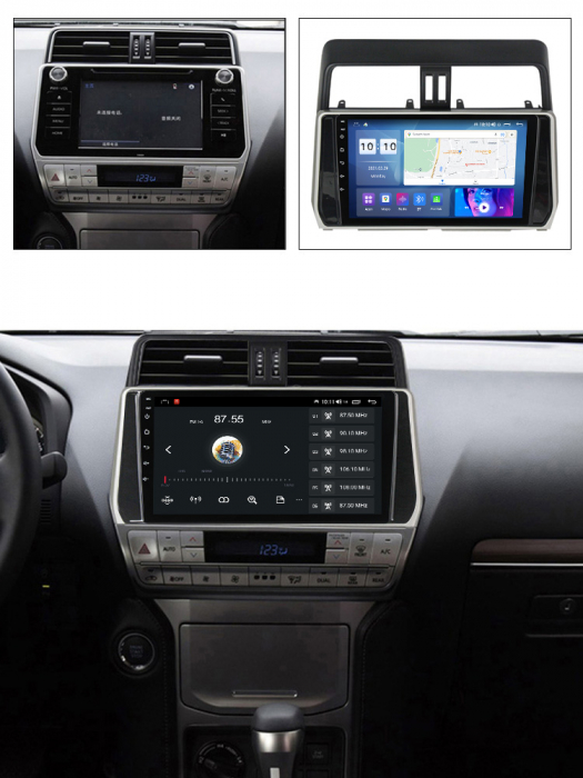 Navigatie dedicata Toyota Land Prado 2017-2018, 4 GB RAM 32 ROM, Android 13, Display QLED, 10", DSP, Carplay, Android Auto, Internet, Youtube, Waze, WI-FI, USB, Bluetooth [7]