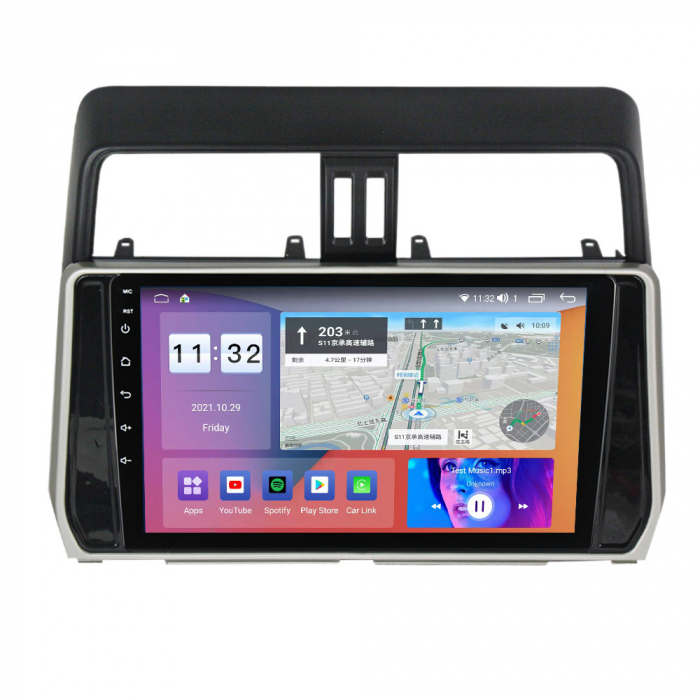 Navigatie dedicata Toyota Land Prado 2017-2018, 4GB RAM 64GB ROM, Octacore, Android 13, Display QLED 10", DSP, Carplay, Android Auto, Internet, Youtube, Waze, WIFI, Bluetooth [2]
