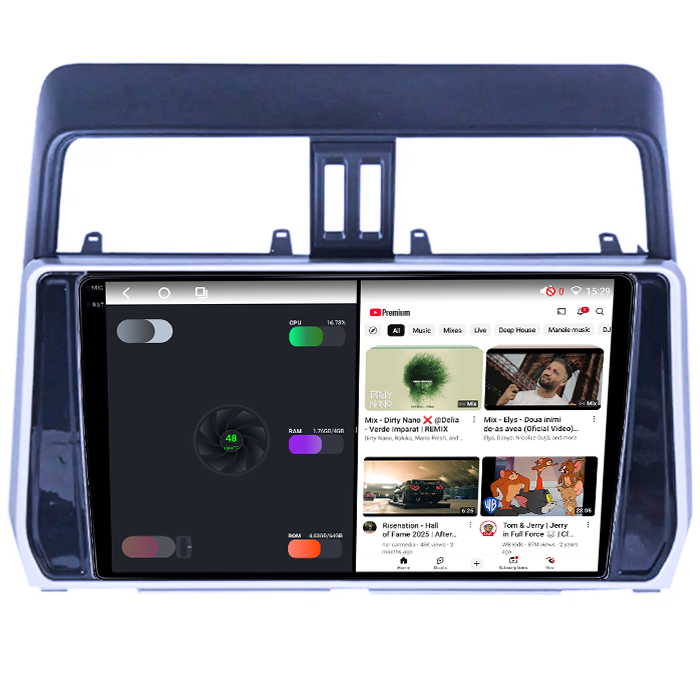 Navigatie dedicata Toyota Land Prado 2017-2018, 4GB RAM 64GB ROM, Octacore, Android 14, Display QLED 1K 10", Carplay&Android Auto, SIM 4G, Ventilator Activ [3]
