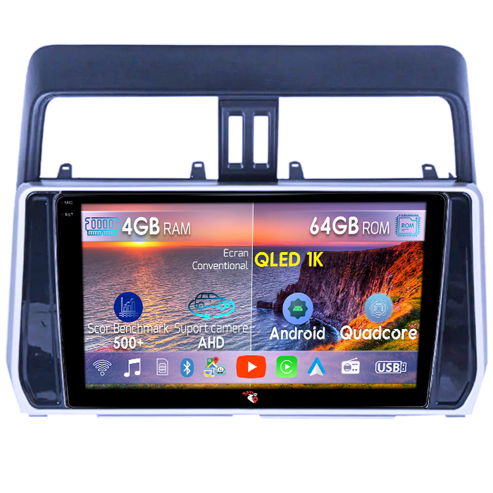 Navigatie dedicata Toyota Land Prado 2017-2018, 4GB RAM 64GB ROM, Octacore, Android 14, Display QLED 1K 10", Carplay&Android Auto, SIM 4G, Ventilator Activ [1]