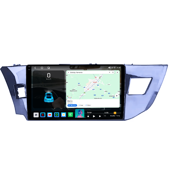 Navigatie dedicata Toyota Levin 2014, 4GB RAM 64GB ROM, Octacore, Android 14, Display QLED 1K 10", Carplay&Android Auto, SIM 4G, Ventilator Activ [2]