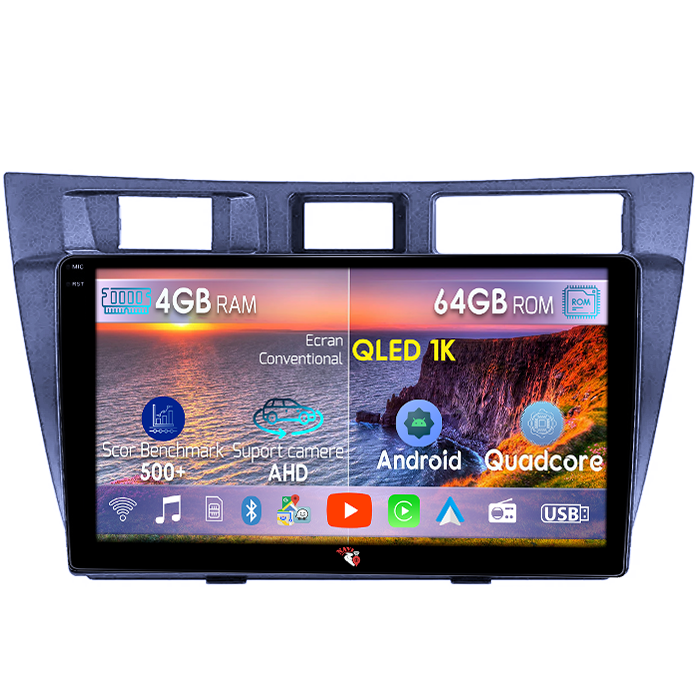 Navigatie dedicata Toyota Mark 2000-2007, 4GB RAM 64GB ROM, Octacore, Android 14, Display QLED 1K 9", Carplay&Android Auto, SIM 4G, Ventilator Activ [1]