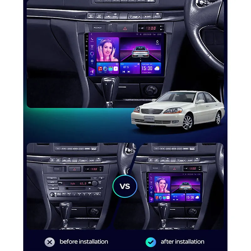 Navigatie dedicata Toyota Mark 2000-2007, 4GB RAM 64GB ROM, Procesor Qualcomm Octacore, Android 14, Rezolutie 2K, Display QLED 9", DSP, Carplay&Android Auto, SIM 4G [6]