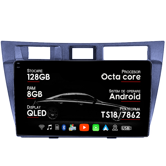 Navigatie dedicata Toyota Mark 2000-2007, 8GB RAM 128GB ROM, Octacore, Platforma TS18, Android 14, Display QLED 9", Suporta camera 360", DSP, Carplay&Android Auto, SIM 4G, Ventilator Activ [1]