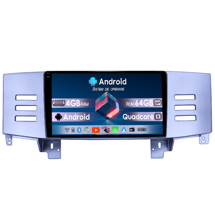 Navigatie dedicata Toyota Mark 2004-2009, 4GB RAM 64GB ROM, Quad Core, Display 9" QLED 1K, Carplay, Android 14, Bluetooth, Magazin Play, Suport Camere AHD [1]