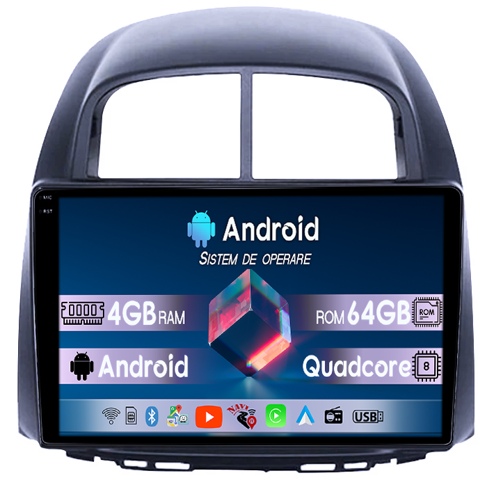 Navigatie dedicata Toyota Passo Daihatsu Boon Sirion Subaru Justy Perodua Myvi, 4GB RAM 64GB ROM, Quad Core, Display 9" QLED 1K, Carplay, Android 14, Bluetooth, Magazin Play, Supo [3]