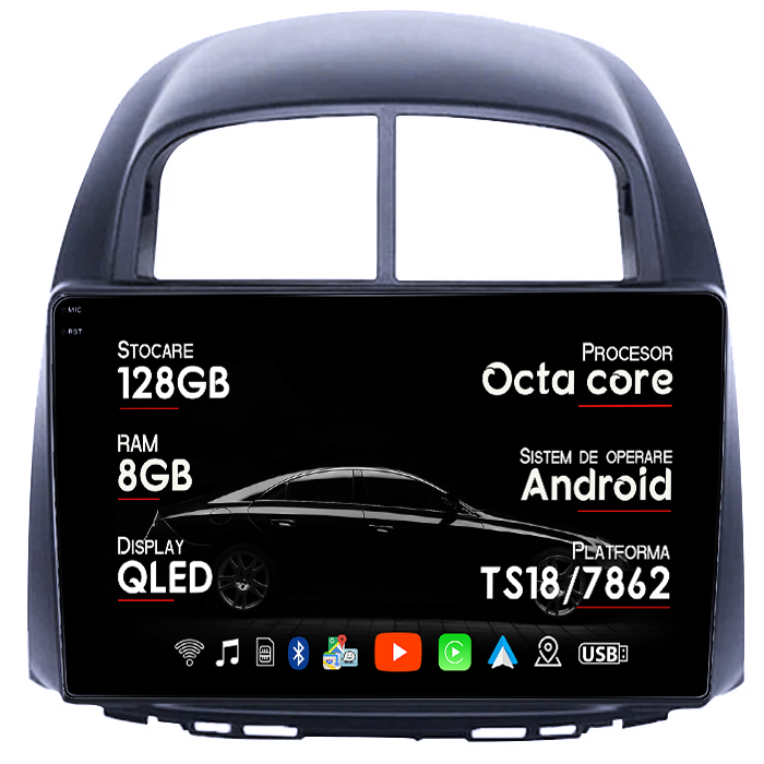 Navigatie dedicata Toyota Passo Daihatsu Boon Sirion Subaru Justy Perodua Myvi, 8GB RAM 128GB ROM, Octacore, Platforma TS18, Android 14, Display QLED 9", Suporta camera 360", DSP, Carplay&Android A [1]
