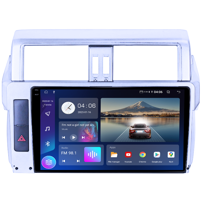 Navigatie dedicata Toyota Prado 150 2009-2013, 4GB RAM 64GB ROM, Octacore, Android 14, Display QLED  9", Carplay&Android Auto, SIM 4G, Ventilator Activ [2]