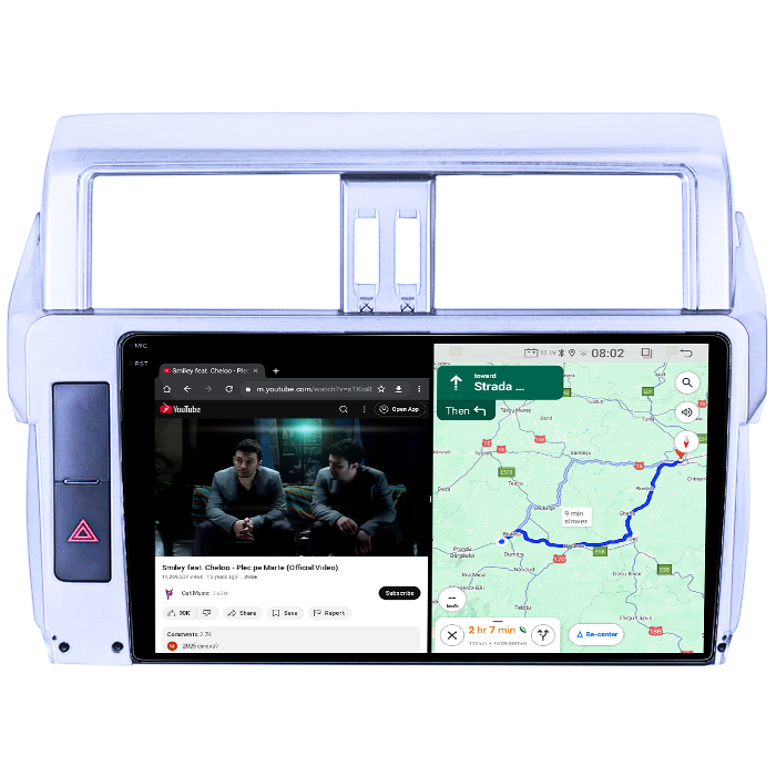 Navigatie dedicata Toyota Prado 150 2009-2013, 4GB RAM 64GB ROM, Procesor Qualcomm Octacore, Android 14, Rezolutie 2K, Display QLED 9", DSP, Carplay&Android Auto, SIM 4G [4]