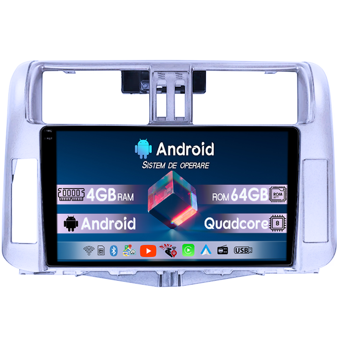Navigatie dedicata Toyota Prado 150 2009-2013, 4GB RAM 64GB ROM, Quad Core, Display 9" QLED 1K, Carplay, Android 14, Bluetooth, Magazin Play, Suport Camere AHD [1]
