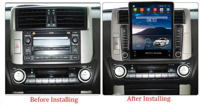 Navigatie dedicata Toyota Prado 150 2009-2013,Tesla Style, ANDROID 13,Carplay&Android Auto, 10 inch , 8+128GB, Internet, Aplicatii, Waze, GPS [3]
