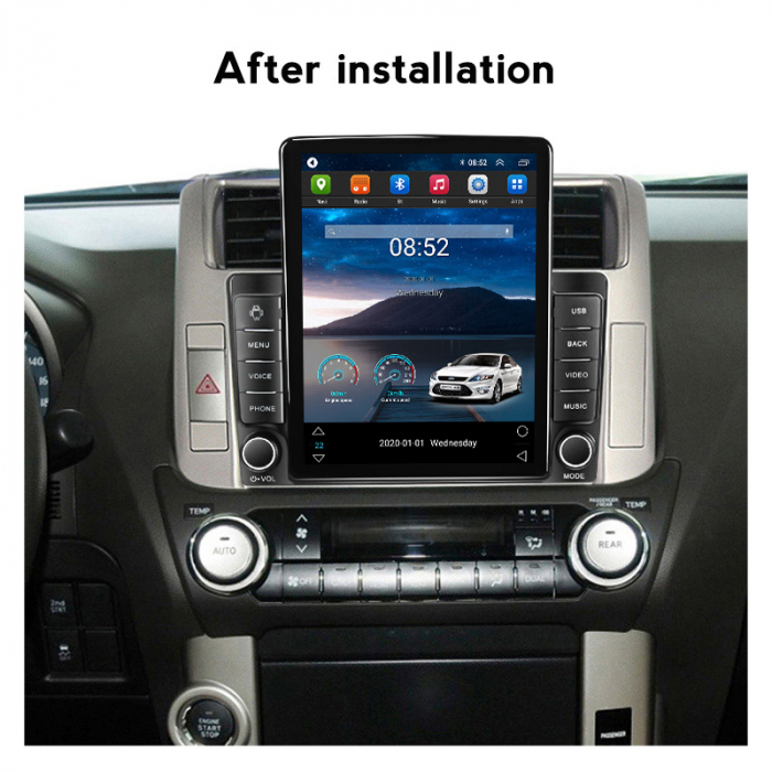 Navigatie dedicata Toyota Prado 150 2009-2013,Tesla Style, ANDROID 13,Carplay&Android Auto, 10 inch , 8+128GB, Internet, Aplicatii, Waze, GPS [4]