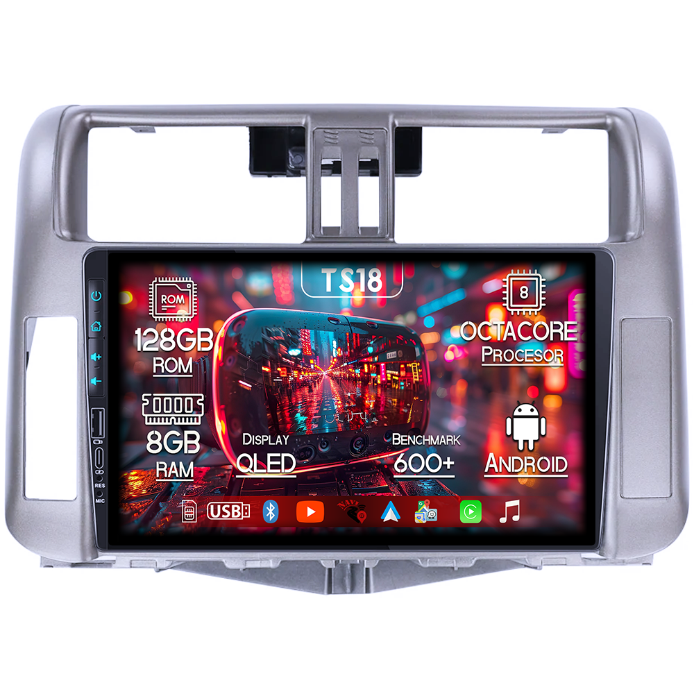 Navigatie dedicata Toyota Prado 150 2009-2013, USB&Butoane fizice frontale, Platforma TS18, 9 Inch, 8GB RAM 128GB ROM, Octacore, Android 14, Android Auto&Carplay [1]
