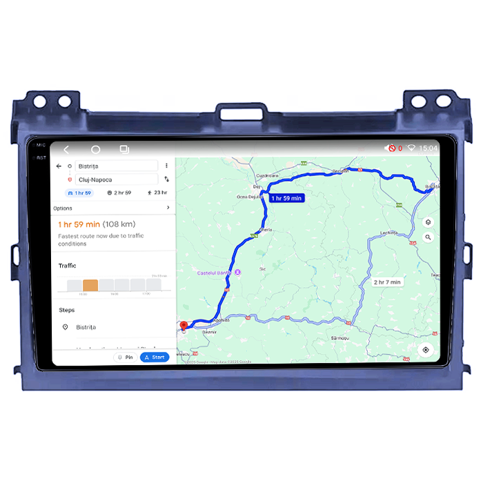 Navigatie dedicata Toyota Prado 2004-2009, 4GB RAM 64GB ROM, Procesor Qualcomm Octacore, Android 14, Rezolutie 2K, Display QLED 9", DSP, Carplay&Android Auto, SIM 4G [5]