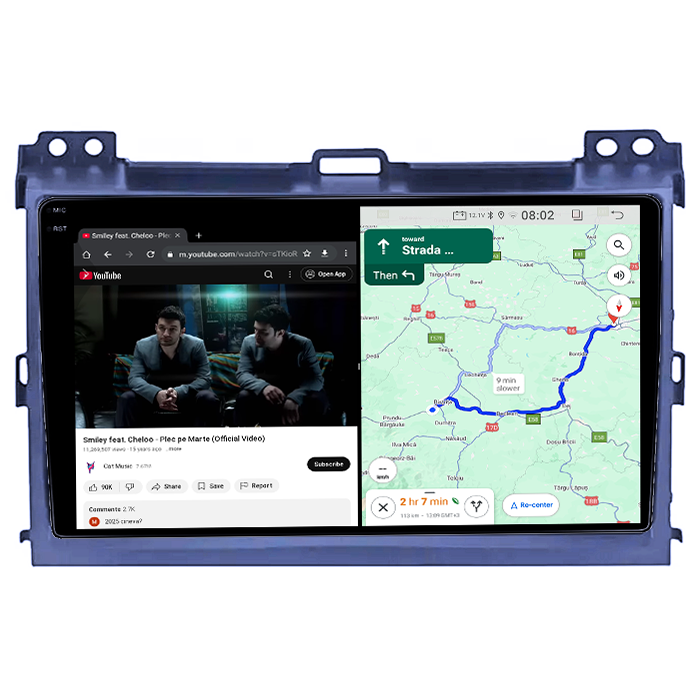 Navigatie dedicata Toyota Prado 2004-2009, 4GB RAM 64GB ROM, Quad Core, Display 9" QLED 1K, Carplay, Android 14, Bluetooth, Magazin Play, Suport Camere AHD [6]