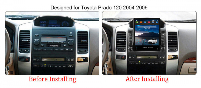 Navigatie dedicata Toyota Prado 2004-2009,Tesla Style, ANDROID 13,Carplay&Android Auto, 10 inch , 8+128GB, Internet, Aplicatii, Waze, GPS [3]