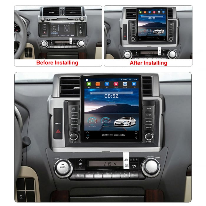 Navigatie dedicata Toyota Prado 2013-2017,Tesla Style, ANDROID 13,Carplay&Android Auto, 10 inch , 8+128GB, Internet, Aplicatii, Waze, GPS [3]