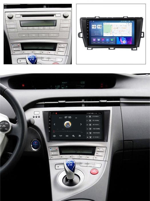 Navigatie dedicata Toyota Prius 2009-2015, 4 GB RAM 32 ROM, Android 13, Display QLED, 9", DSP, Carplay, Android Auto, Internet, Youtube, Waze, WI-FI, USB, Bluetooth [5]