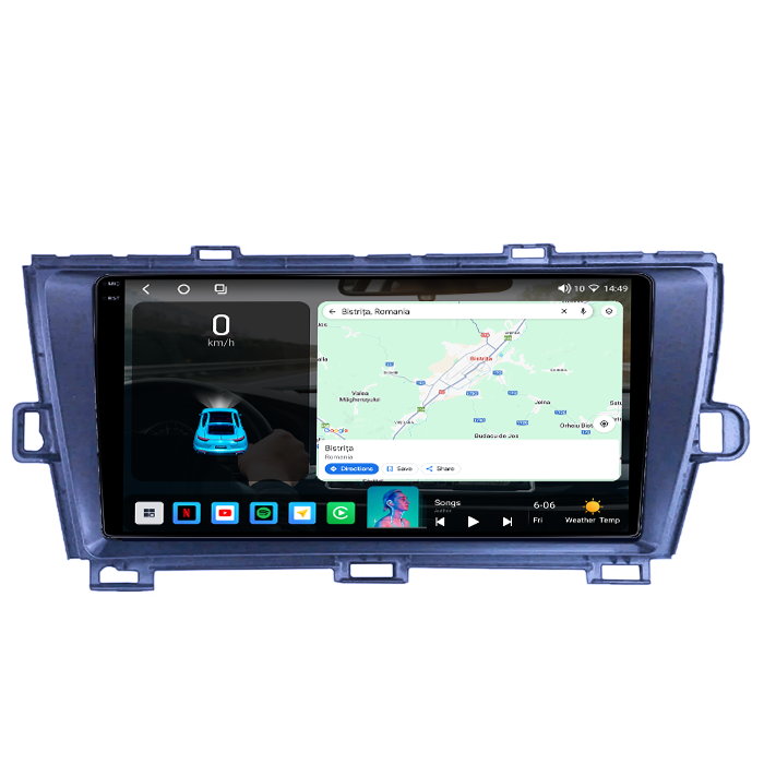 Navigatie dedicata Toyota Prius 2009-2015, 4GB RAM 64GB ROM, Octacore, Android 14, Display QLED 1K 9", Carplay&Android Auto, SIM 4G, Ventilator Activ [2]