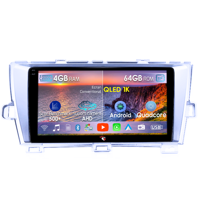 Navigatie dedicata Toyota Prius 2009-2015 (Silver), 4GB RAM 64GB ROM, Octacore, Android 14, Display QLED 1K 9", Carplay&Android Auto, SIM 4G, Ventilator Activ [1]