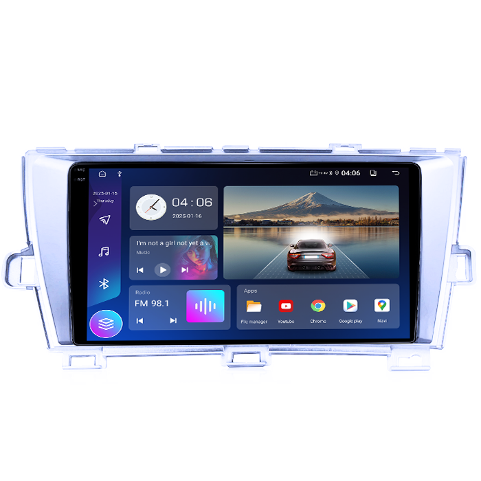 Navigatie dedicata Toyota Prius 2009-2015 (Silver), 4GB RAM 64GB ROM, Quad Core, Display 9" QLED 1K, Carplay, Android 14, Bluetooth, Magazin Play, Suport Camere AHD [4]