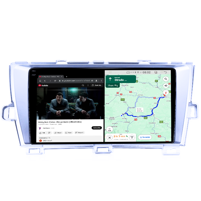 Navigatie dedicata Toyota Prius 2009-2015 (Silver), 4GB RAM 64GB ROM, Quad Core, Display 9" QLED 1K, Carplay, Android 14, Bluetooth, Magazin Play, Suport Camere AHD [6]