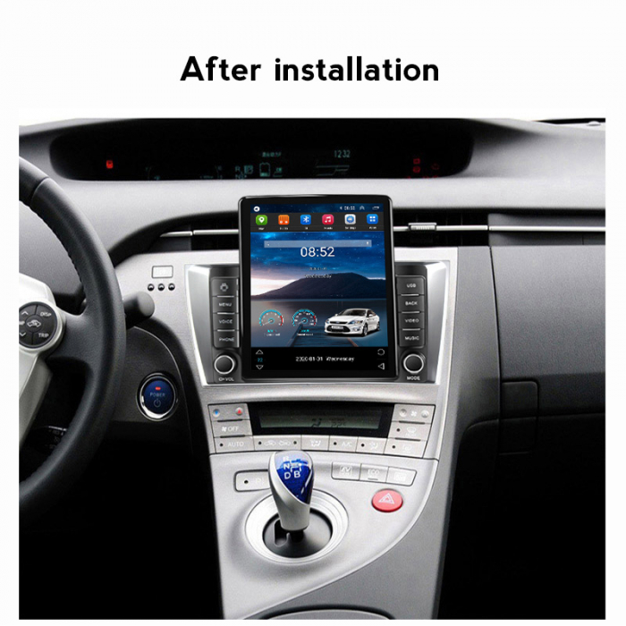 Navigatie dedicata Toyota Prius 2009-2015 Silver,Tesla Style, ANDROID 13,Carplay&Android Auto, 10 inch , 8+128GB, Internet, Aplicatii, Waze, GPS [4]