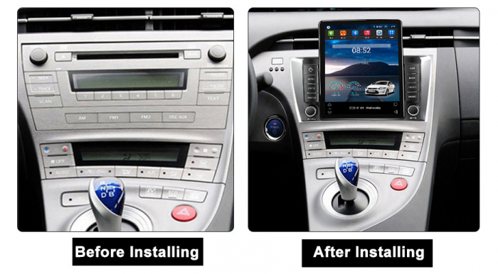 Navigatie dedicata Toyota Prius 2009-2015 Silver,Tesla Style, ANDROID 13,Carplay&Android Auto, 10 inch , 8+128GB, Internet, Aplicatii, Waze, GPS [3]