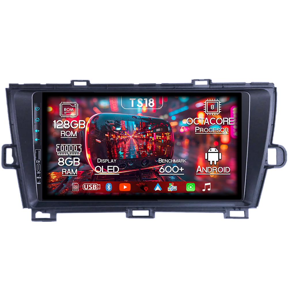 Navigatie dedicata Toyota Prius 2009-2015, USB&Butoane fizice frontale, Platforma TS18, 9 Inch, 8GB RAM 128GB ROM, Octacore, Android 14, Android Auto&Carplay [1]