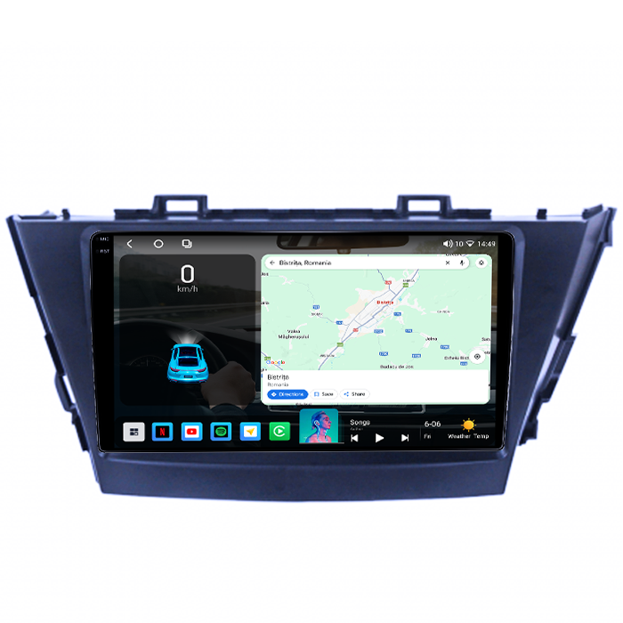 Navigatie dedicata Toyota Prius Plus V Alpha 2012-2017,  4GB RAM 64GB ROM, Octacore, Android 14, Display QLED 1K 9", Carplay&Android Auto, SIM 4G, Ventilator Activ [2]