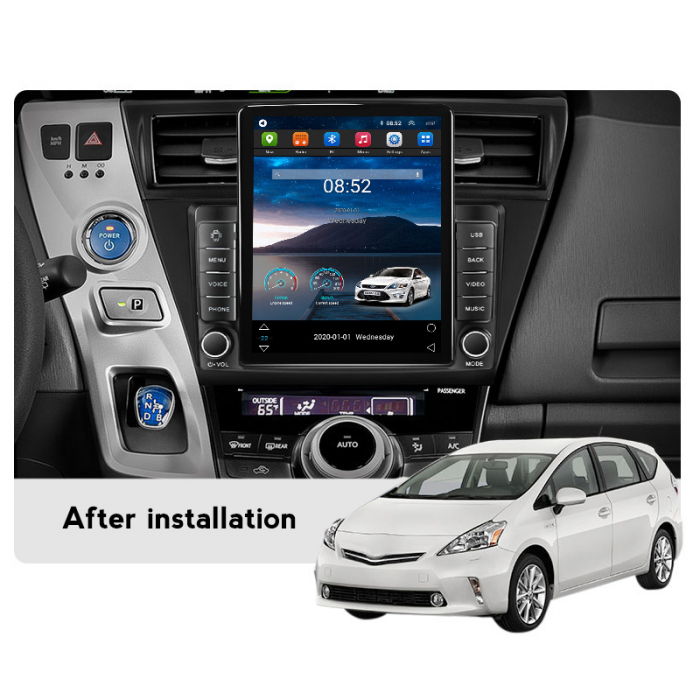 Navigatie dedicata Toyota Prius Plus V Alpha 2012-2017,Tesla Style, ANDROID 13,Carplay&Android Auto, 10 inch , 8+128GB, Internet, Aplicatii, Waze, GPS [4]