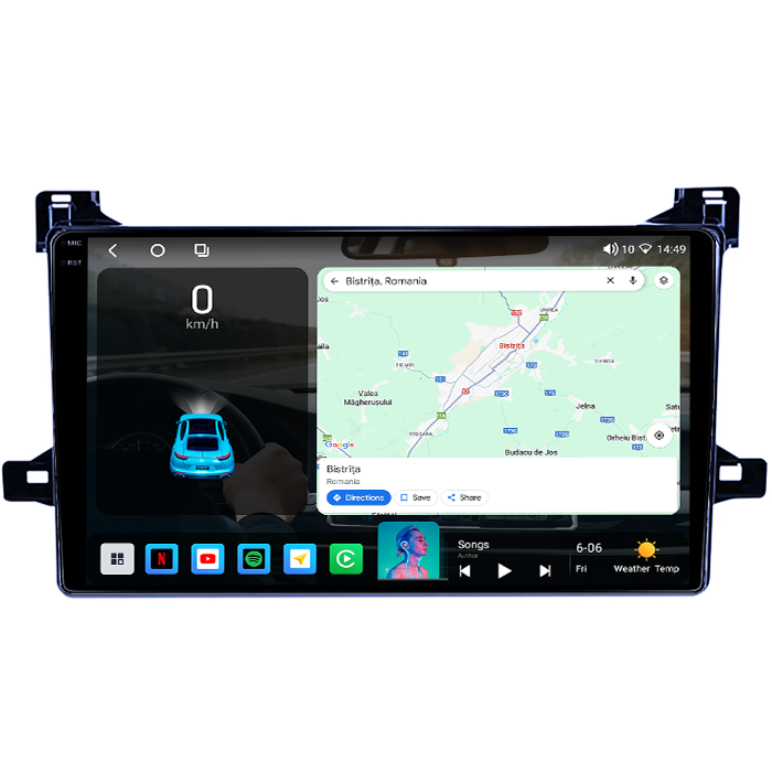Navigatie dedicata Toyota Prius XW50 2015-2020, 4GB RAM 64GB ROM, Procesor Qualcomm Octacore, Android 14, Rezolutie 2K, Display QLED 9", DSP, Carplay&Android Auto, SIM 4G [3]