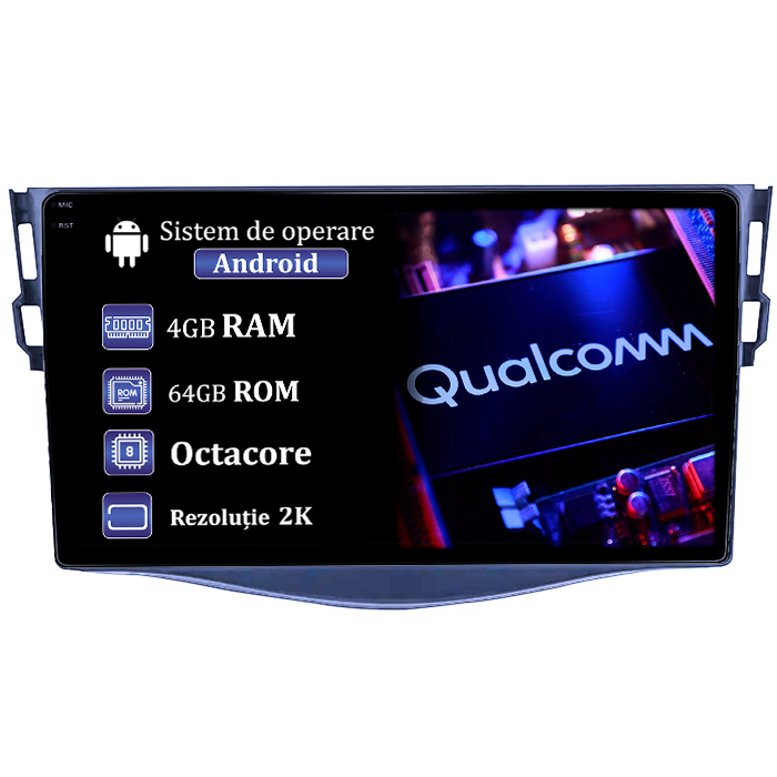 Navigatie dedicata Toyota Rav 4 2007-2013, 4GB RAM 64GB ROM, Procesor Qualcomm Octacore, Android 14, Rezolutie 2K, Display QLED 9", DSP, Carplay&Android Auto, SIM 4G [1]