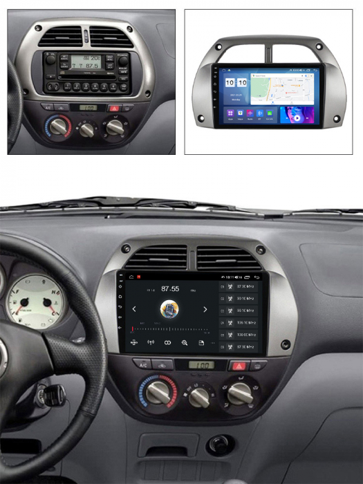 Navigatie dedicata Toyota RAV4 2001-2006, 4 GB RAM 32 ROM, Android 13, Display QLED, 9", DSP, Carplay, Android Auto, Internet, Youtube, Waze, WI-FI, USB, Bluetooth [5]