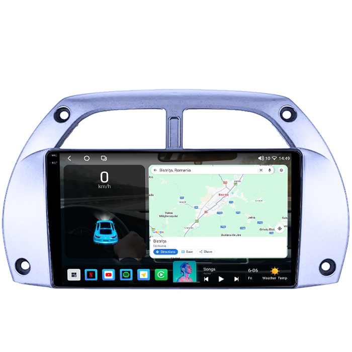 Navigatie dedicata Toyota RAV4 2001-2006, 4GB RAM 32GB ROM, Octacore, Android 14, Display QLED 1K 9", DSP, Carplay&Android Auto, SIM 4G, Bluetooth, Ventilator Activ [2]