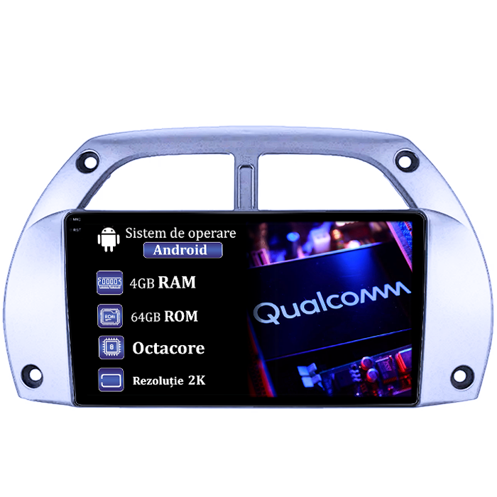 Navigatie dedicata Toyota RAV4 2001-2006, 4GB RAM 64GB ROM, Procesor Qualcomm Octacore, Android 14, Rezolutie 2K, Display QLED 9", DSP, Carplay&Android Auto, SIM 4G [1]