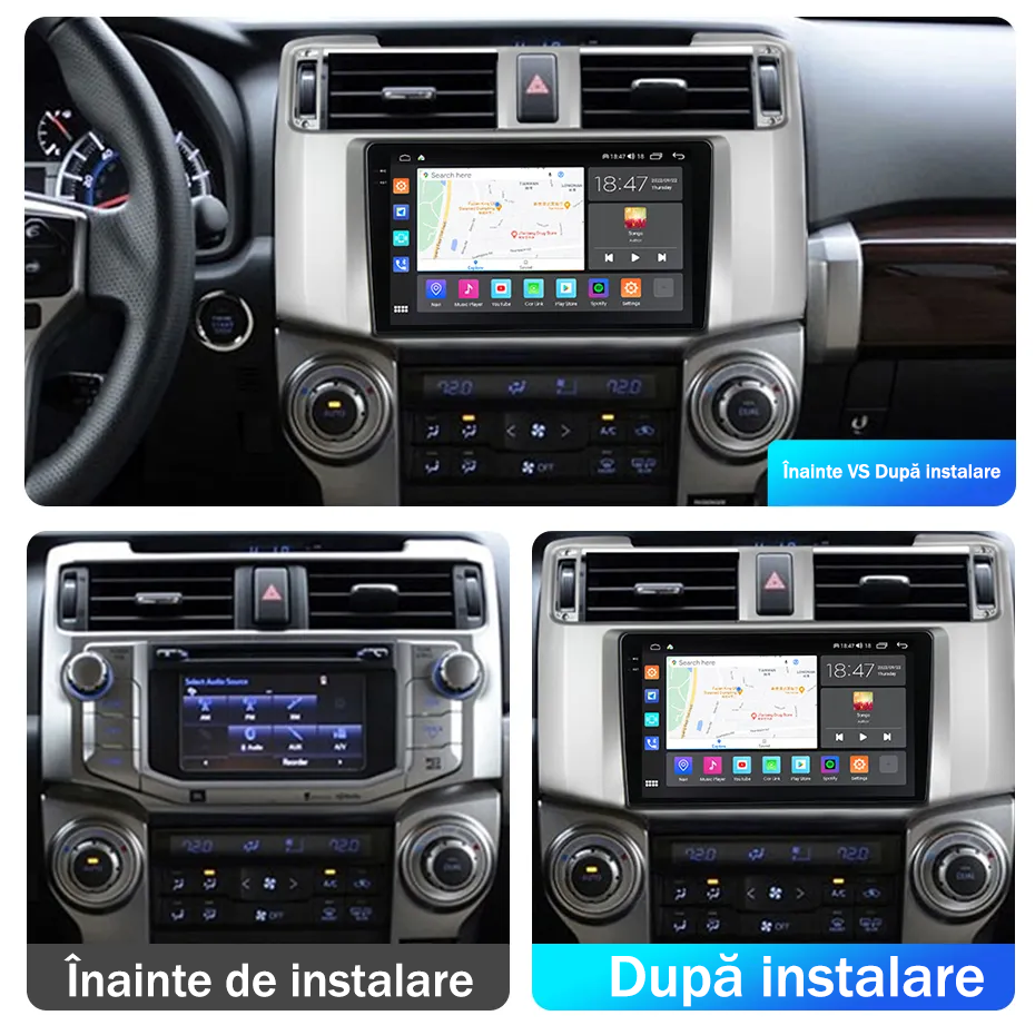 Navigatie dedicata Toyota 4Runner 2009-2017, 12GB RAM 256GB ROM, Android 13, Rezolutie 2K, Display QLED, 9", DSP, Carplay, Android Auto, Internet, Youtube, Waze [5]