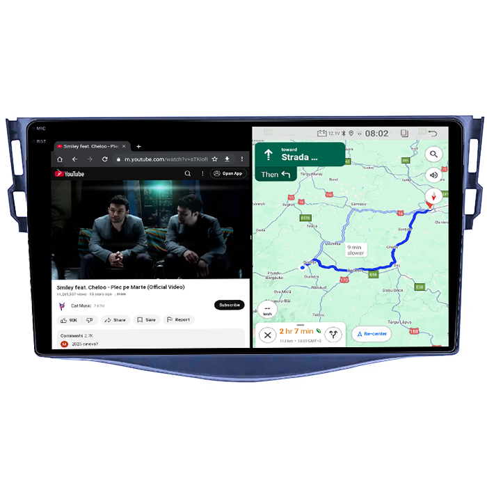 Navigatie dedicata Toyota RAV4 2005-2013, 4 GB RAM 32 ROM, Android 13, Display QLED  9", DSP, Carplay, Android Auto, Internet, Youtube, Waze, WI-FI, USB, Bluetooth [4]
