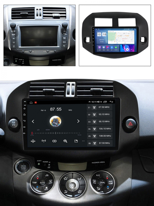 Navigatie dedicata Toyota RAV4 2005-2013, 4GB RAM 64GB ROM, Octacore, Android 13, Display QLED 10", DSP, Carplay, Android Auto, Internet, Youtube, Waze, WIFI, Bluetooth [7]