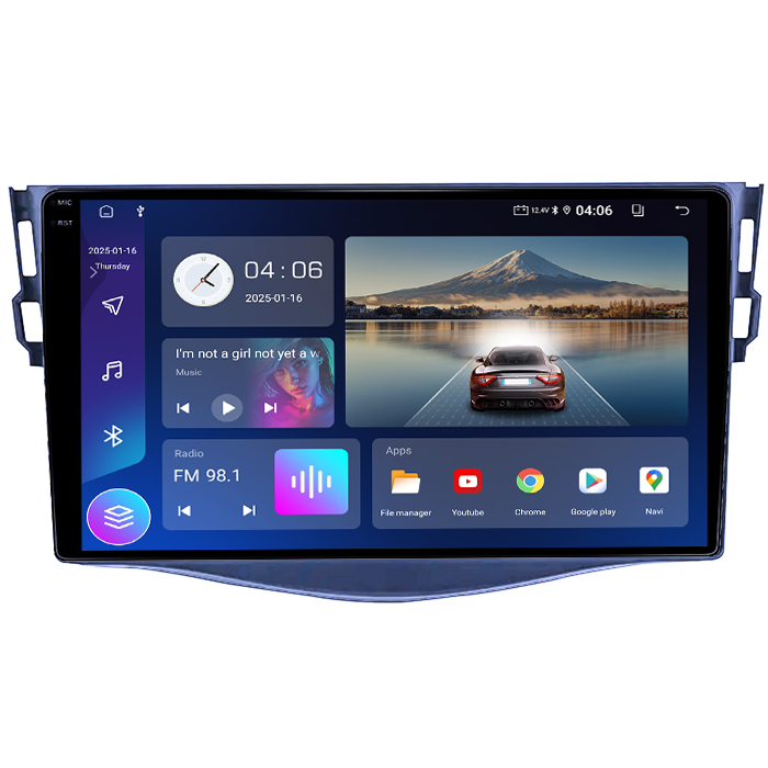 Navigatie dedicata Toyota RAV4 2005-2013, 4GB RAM 64GB ROM, Quad Core, Display 9" QLED 1K, Carplay, Android 14, Bluetooth, Magazin Play, Suport Camere AHD [4]