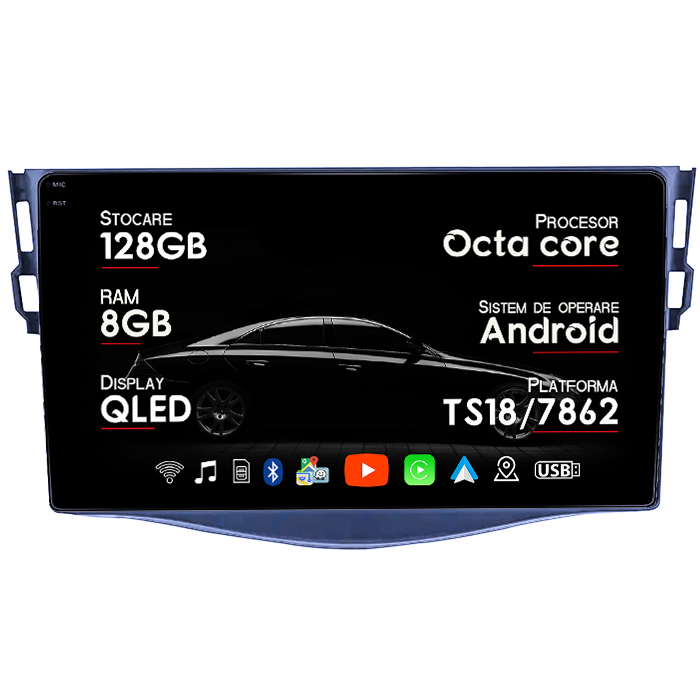 Navigatie dedicata Skoda Fabia 2015, 8GB RAM 128GB ROM, Octacore, Platforma TS18, Android 14, Display QLED 9", Suporta camera 360", DSP, Carplay&Android Auto, SIM 4G, Ventilator Activ [1]