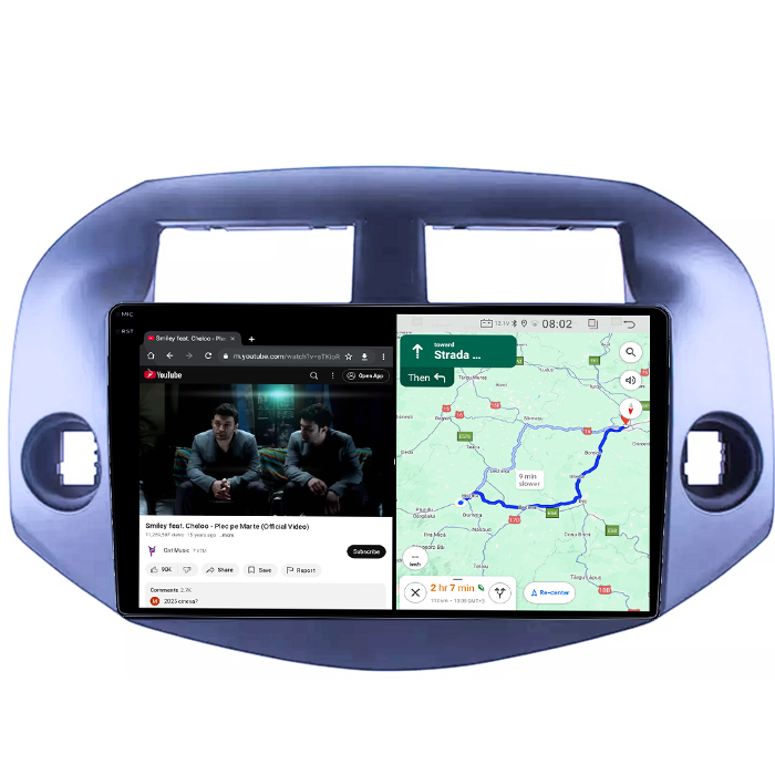 Navigatie dedicata Toyota RAV4 2005-2013, 8GB RAM 128GB ROM, Octacore, Platforma TS18, Android 14, Display QLED 10", Suporta camera 360", DSP, Carplay&AndroidAuto [4]