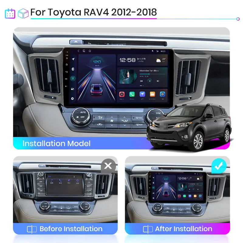 Navigatie dedicata Toyota RAV4 2012-2018, DUDU3, 4GB RAM 64GB ROM, Octacore, Platforma 8581, Android, Display QLED 9", DSP, Carplay&AndroidAuto [6]