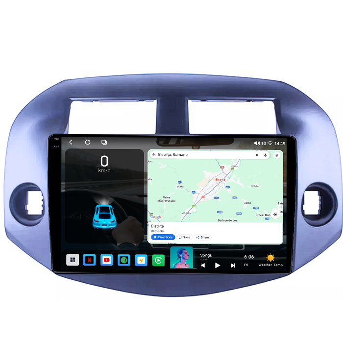 Navigatie dedicata Toyota RAV4 2006-2012, 8GB RAM 128GB ROM, Octacore, Platforma TS18, Android 14, Display QLED 9", Suporta camera 360", DSP, Carplay&Android Auto, SIM 4G, Ventilator Activ [2]
