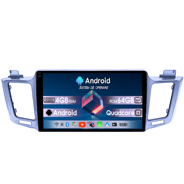 Navigatie dedicata Toyota RAV4 2012-2018, 4GB RAM 64GB ROM, Quad Core, Display 10.1" QLED 1K, Carplay, Android 14, Bluetooth, Magazin Play, Suport Camere AHD [1]